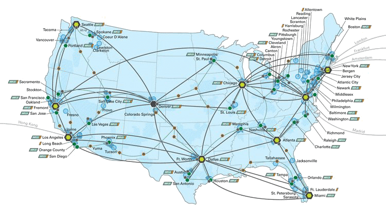 Global IT network map